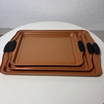 Nutrichef 3PC Non-stick Baking Set &removable Silicone Handles, Original Box. Fixed Price $24.99.