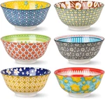 Porcelain Soup Cereal Bowls Set - Ceramic For Kitchen 23 Oz 6 Colorful. Fixed Price $46.31.