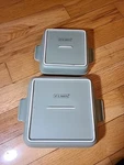 41 & Main Square Baker Set Of 2 Stoneware Baking Dishes - Green White. Fixed Price $24.99.