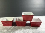 Crate And Barrel Bia Cordon Bleu Stoneware Ramekin Square Red 3.75. Fixed Price $10.00.