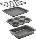 4-PIECE Nonstick Steel Toaster Oven Set With Sheet Pan Rack Cake And Muff.... Fixed Price $27.99.