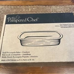 New Box Pampered Chef Small Rectangle Baker 6X9 1378 Cranberry Baking Dish. Fixed Price $35.00.