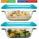 Baker 8X8 Inch Glass Baking Dish Set Of 2 With Lids, Stackable Bakeware Wi.... Fixed Price $71.90.