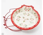 New Holiday Temp-tations Ornament Shaped Baking Dish + Red Wire Holder / Trivet. Fixed Price $15.00.