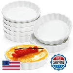 Foraineam Set Of 8 Pieces Porcelain Shallow Ramekins 5 Ounce Creme Brulee. Fixed Price $39.98.
