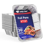 Jolly Chef 9X13 Aluminum Foil Pans (30 Pack) - Disposable Half Size Deep Steam. Fixed Price $34.79.