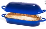 Nuovva Dark Blue Cast Iron Sourdough Baker Loaf Pot 34X16CM Chip Damage -read. Fixed Price $25.50.