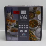 Denby Cast Iron Casserole, 7.2 Quart, 28CM/ 11", Nwt, Natural Canvas, Xl. Fixed Price $199.00.