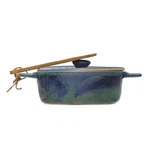 Creative Co-op Stoneware Brie Baker With Spreader Set In Reactive Glaze, Blue.... Fixed Price $37.27.