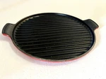 Creuset Round Bistro Grill Pan -enameled Cast Iron, 12.5, Excellent Condition. Fixed Price $70.00.