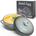 Segretto Cookware Enameled Cast Iron Dutch Oven Pot Lid 4.57 Quarts Grigio. Fixed Price $79.29.