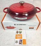 Le Creuset 3.5 Quart Signature Braiser In Cerise-cast-iron-scuffed Lid-free S/h. Fixed Price $249.98.