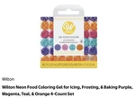 Wilton Gel Food COLORS,4 Colors/box, Lot Of 2 Boxes Purple/magenta/teal/orange. Fixed Price $10.40.