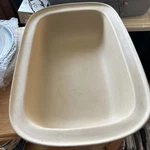 Pampered Chef Heritage Collection Roasting Pan 11 X 17 4 Wide Edge Stoneware. Fixed Price $35.55.