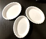 3- Hall Fluted Tart Creme Brulee Ramekin Oval Baking Dish 4.5". Fixed Price $10.99.