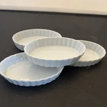 Bonjour Creme Brulee Oval Porcelain Ramekin Oven Safe White 4 Pc Set. Fixed Price $18.00.