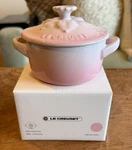 Creuset Stoneware Jardin Relief Collection 8 Oz Mini Cocotte Shell Pink. Fixed Price $54.99.