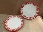 Set Of 4 Temptations Floral Lace 10 Red Dinner Plates Ppp-hld 956130. Fixed Price $74.39.