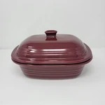 Pampered Chef Deep Covered Baker Roaster 3.1 Qt Cranberry Dutch Oven Stoneware. Fixed Price $64.99.