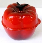 Creuset Red Bell Pepper Mini Cocotte Petite Stoneware Vegetable Casserole. Fixed Price $68.50.