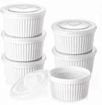 Dowan Ramekins 8 Oz Oven Safe With Lids, Creme Brulee Bowls, Porcela.... Fixed Price $29.87.