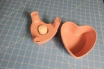 Chantal Heart Bowl Maching Candle Set Stand Pink Cup 93 HCF12 2004 Stoneware. Fixed Price $35.00.