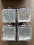 Temptations Tara Floral Lace Ceramic Square Bake Set Of 4 With Lids 10 Oz.. Fixed Price $38.00.