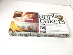 Village Gourmet Apple Bakers 2 Porcelain Caquelons Fresh Home Baked Ovenware. Fixed Price $29.88.