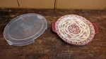 2 Lids (ceramic Plastic) For Temptations Tara 1QT Round Bowl Old World Cranberry. Fixed Price $12.00.
