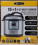 Bella Qt. 10-IN-1 Multi-use Electric Pressure Cooker Stainless Steel 60B30AG. Fixed Price $65.00.