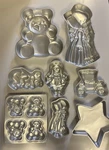 8 Vintage Wilton Cake Pans Star Teddy Bear Holly Hobbie Old Car Raggedy Ann Vtg. Fixed Price $24.65.