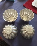 Vintage Mini Jello Molds, Mid-century Modern, Individual Portion, Cake Pan Set 4. Fixed Price $20.00.