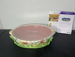 Temptations By Tara Figural Floral 3-QUART Casserole Dish With Lid & Stand. Fixed Price $50.00.