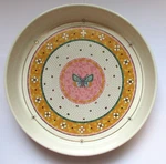 Anthropologie Tile Bistro Stoneware Pie Dish Garden Butterfly. Fixed Price $39.00.