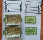 2X Temp-tations By Tara Old World Green 1.5 Qt Loaf Pan Trivet Rack. Fixed Price $40.00.