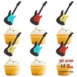 24PCS Guitar Cupcake Toppers Glitter Rock Music Picks For Blue. Fixed Price $11.50.