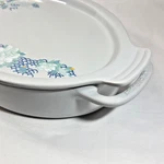 Creuset Lotus Koi Vapeur Oval Casserole Dish Platter Lid Stoneware 14" Nib. Fixed Price $175.99.