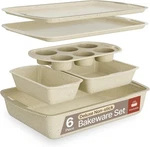 Bakken Swiss 6-PIECE Bakeware Set Stackable Non-stick Carbon Steel Pans. Fixed Price $52.99.