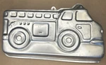 Wilton Fire Truck 1991 Shape Aluminum Cake Pan Silver Model 2105-9110. Fixed Price $8.99.