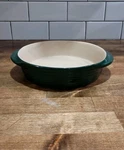Pampered Chef Family Heritage Stoneware Forest Green Round Baking Dish 8 Diam. Fixed Price $14.00.