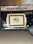 Vintage Royal Seasons Stoneware Snowman Rectangular Baking 13" X 9" Dish. Fixed Price $20.00.