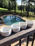 Set Of 4 Vertex China Porcelain White Ramekins Ounce 2.5. Fixed Price $22.49.