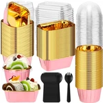150 Pcs Mini Pans With Lids, Disposable Ramekins For Cupcakes & Desserts. Fixed Price $46.77.