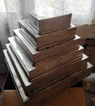 Set Of 6 Tier Square Multi-layer Birthday Wedding Cake Tins Pans (vintage). Fixed Price $42.00.