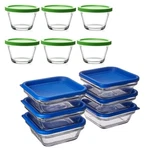 6-PC Libbey Stack-it & Ramekin Glass Food Storage Containers W/plastic Lids. Fixed Price $44.95.