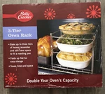 Betty Crocker 3-TIER Oven Rack Doubles Capacity Folds Flat Chromeplated Steel. Fixed Price $18.00.