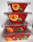 Poppy Passion Temptations 8 Pc Set 4/ Casserole &4 Tops + More Bake Serve/stor. Fixed Price $130.00.