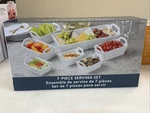 Baum 7-PIECE Serving Set Ceramic Stoneware Nesting Dishwasher Microwave Oven 400. Fixed Price $45.00.