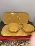 Temp-tations Tara Temptations Yellow Polka Dot Presentable Ovenware Set!. Fixed Price $28.95.
