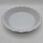 Emile Henry France 31-26 Pie Plate 10" Beige Modele Depose Scalloped Ruffle Edge. Fixed Price $20.00.